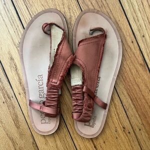 Pedro Garcia Rust Brown Fabric Toe-Loop Sandals